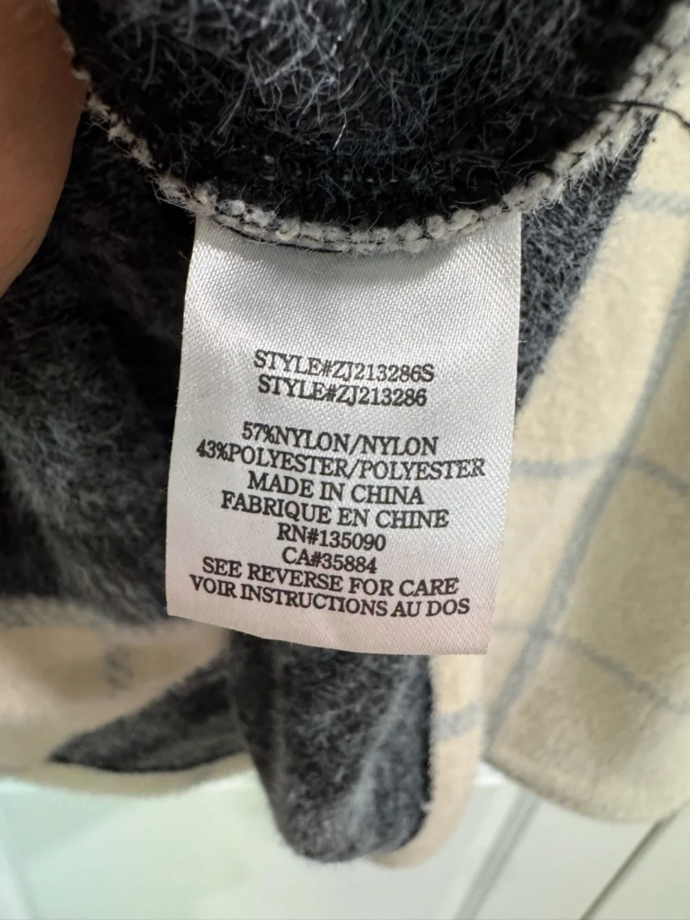 Z Supply Tucker Jacket Shacket Plaid Sand Cream Light Blue M - Picture 6 of 7